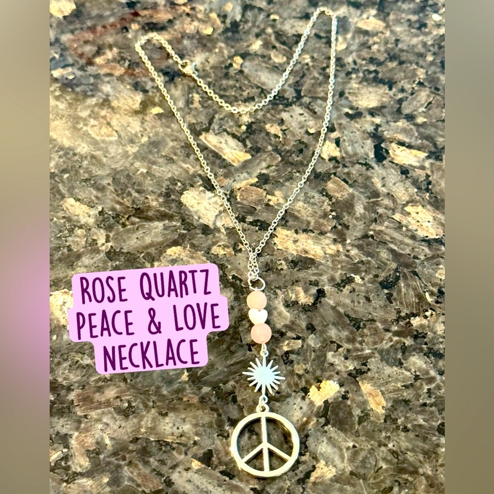 Rose Quartz Peace & Love Necklace